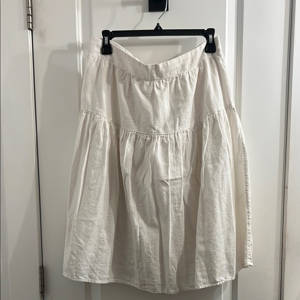 Caslon White Knee-Length A-Line Skirt